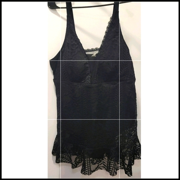 Zaful Other - Black lace one piece short dress swimsuit